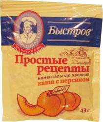 Каша овсяная с персиком моментального приготовления "Простые рецепты"