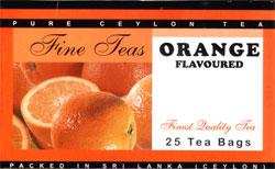 Пакетизированный чай FINE TEAS с вкусовой добавкой АПЕЛЬСИН. Упаковка 25 пакетиков по 2гр