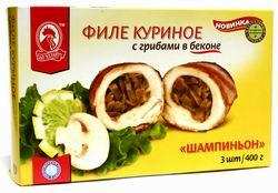 Филе куриное "Шампиньон" с грибами в беконе, 400 г (3 шт.)