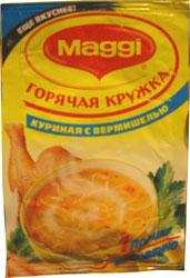 Магги. Горячая кружка. Куриная с вермишелью. Суп моментального приготовления.