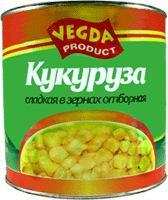 Кукуруза сладкая в зернах отборная "Vegda Product", 2280 г
