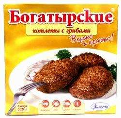 Котлеты "Богатырские" с грибами, 500 г (8 шт.)