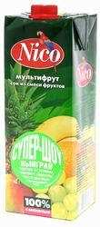 Сок "Nico" мультифрут - из смеси фруктов, 1л