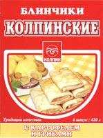 Блинчики Колпинские с картофелем и грибами замороженные, 6 штук/420 г