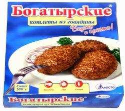 Котлеты "Богатырские" из говядины, 500 г (8 шт.)