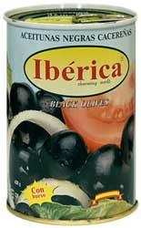 Маслины черные с косточкой IBERIKA ж/б, 390г