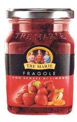 Конфитюр Fragole клубничный с лимонной цедрой "Tre Marie" с/б, 300г